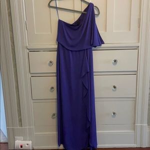 BCBGMaxazria Purple Off shoulder Gown